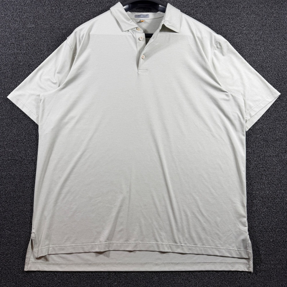 Peter Millar Summer Comfort Beige Polo Men's XXL Short Sleeve‎ Golf Performance
